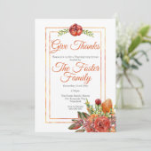 秋素朴の葉感謝祭ディナー 招待状 (スタンド正面)