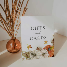 秋素朴の贈り物とカー結婚ドのサイン 台座サイン