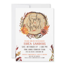 秋素朴の赤ちゃんシャワー招待状