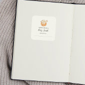 秋素朴の赤ちゃんシャワー蔵書票シール スクエアシール