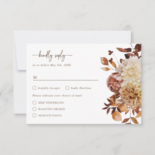 秋素朴の離れRSVPカード 出欠カード (正面)