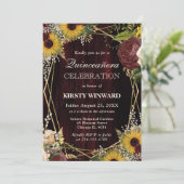 秋素朴ひまわりウッドフレームキンセアニェラ 招待状 (スタンド正面)