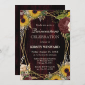 秋素朴ひまわりウッドフレームキンセアニェラ 招待状 (正面/裏面)