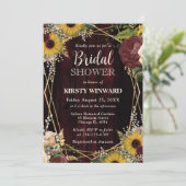 秋素朴ひまわり木枠ブライダルシャワー 招待状 (スタンド正面)