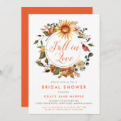 秋素朴インラブオータムリースブライダルシャワー 招待状 (正面/裏面)