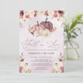 秋素朴インラブカボチャ秋ブライダルシャワー 招待状 (スタンド正面)