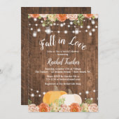 秋素朴インラブメイソンジャールライツブライダルシャワー 招待状 (正面/裏面)