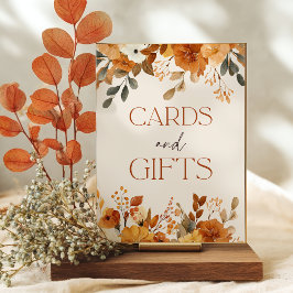 秋素朴インラブ水の色カードギフトサイン ポスター