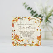 秋素朴ウかわいらしィード結婚ウエレガントッズ 招待状 (スタンド正面)