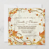 秋素朴ウかわいらしィード結婚ウエレガントッズ 招待状 (正面)