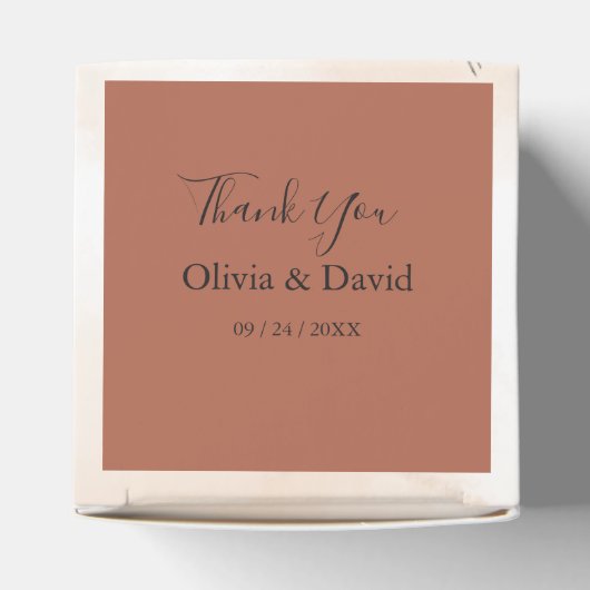 秋素朴ウィンターブラウンフローラ結婚式の引き出物ボックス フェイバーボックス (上部)