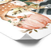 秋素朴ウッドランドアニマルズベビーシャワーウェルカム ポスター (角)