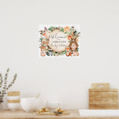 秋素朴ウッドランドアニマルズベビーシャワーウェルカム ポスター (キッチン)