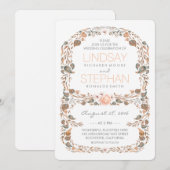 秋素朴ウッドランドガーデンヴィンテージウェディング 招待状 (正面/裏面)