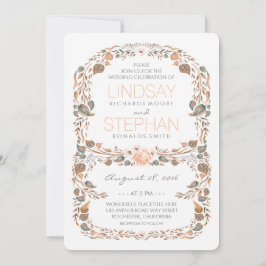秋素朴ウッドランドガーデンヴィンテージウェディング 招待状