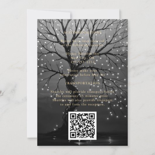 秋素朴ウッドランドツリーヴィンテージウェディング 招待状 (裏面)