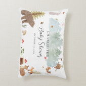秋素朴ウッドランド動物秋の赤ちゃんシャワー アクセントクッション (裏面(縦))