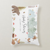 秋素朴ウッドランド動物秋の赤ちゃんシャワー アクセントクッション (正面(垂直))