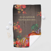 秋素朴オレンジカボチャかわいい木 ゴルフタオル (インサイチュ)