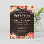 秋素朴オレンジカボチャフローラブライダルシャワー 招待状 (スタンド正面)