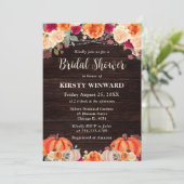 秋素朴オレンジカボチャフローラブライダルシャワー 招待状 (スタンド正面)