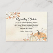 秋素朴オレンジカボチャ&フラワーズ エンクロージャーカード (正面)