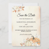 秋素朴オレンジカボチャ&フラワーズ セーブザデート (正面)