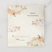 秋素朴オレンジカボチャ&フラワーズ プレイスカード (外部開封)