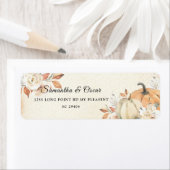 秋素朴オレンジカボチャ&フラワーズ ラベル (インサイチュ)