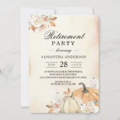 秋素朴オレンジカボチャ&フラワーズ 招待状 (正面)