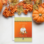 秋素朴オレンジカボンプキンハッピーサンクスギビングフラット シーズンカード
