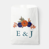 秋素朴オレンジネイビーブルーフローラ結婚ズ フェイバーバッグ (正面)