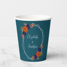 秋素朴オレンジネイビーブルーフローラ結婚ズ