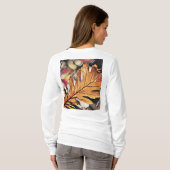 秋素朴オークの葉オレンジ色の茶色の黄色 Tシャツ (裏面フル)