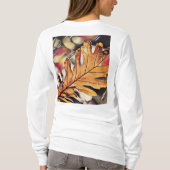 秋素朴オークの葉オレンジ色の茶色の黄色 Tシャツ (裏面)