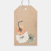 秋素朴オータムホワイトオレンジカボチャ結婚ンス ギフトタグ (裏面)