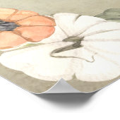 秋素朴オータムホワイトオレンジカボチャ結婚ンス ポスター (角)