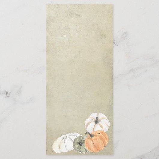 秋素朴オータムホワイトオレンジカボチャ結婚ンス メニュー (裏面)