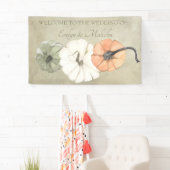 秋素朴オータムホワイトオレンジカボチャ結婚ンス 横断幕 (インサイチュ)