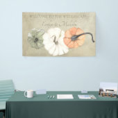 秋素朴オータムホワイトオレンジカボチャ結婚ンス 横断幕 (トレードショー)