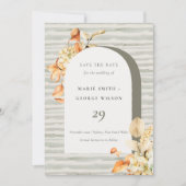 秋素朴カボチャのアーチフローラ日付カードを保存 サンキューカード (正面)