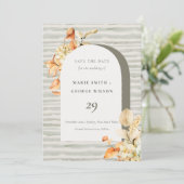 秋素朴カボチャのアーチフローラ日付カードを保存 サンキューカード (スタンド正面)