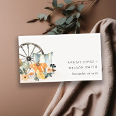 秋素朴カボチャのリーフィフローラの結婚ウェブサイト エンクロージャーカード