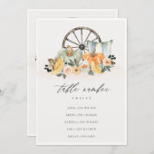 秋素朴カボチャの葉付き座席表カード サンキューカード (正面/裏面)