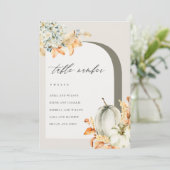 秋素朴カボチャの葉付き座席表カード サンキューカード (スタンド正面)