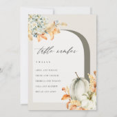 秋素朴カボチャの葉付き座席表カード サンキューカード (裏面)