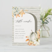 秋素朴カボチャの葉付き座席表カード サンキューカード (スタンド正面)