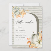 秋素朴カボチャの葉付き座席表カード サンキューカード (裏面)