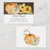 秋素朴カボチャひまわり木のブックリクエスト エンクロージャーカード (正面/裏面)