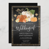 秋素朴カボチャグリッター結婚式招待状 招待状 (正面/裏面)